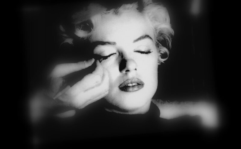 Woman with Hand on Face — Dramatic, Hair