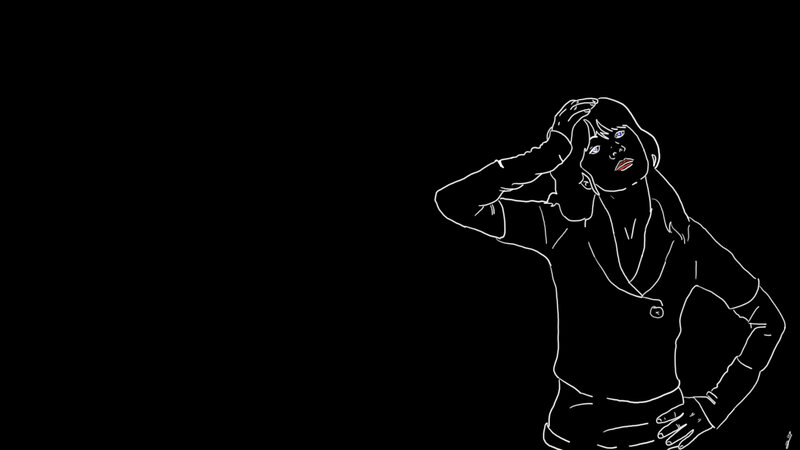 woman with hand on head