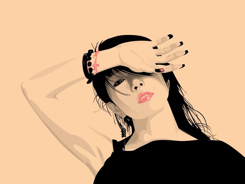 woman with hand over eyes
