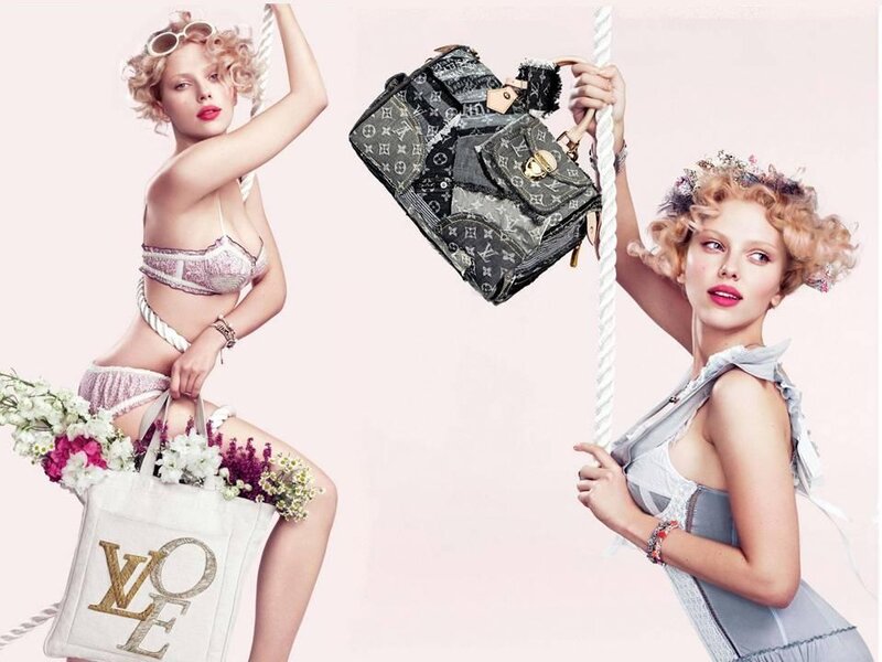Woman with Handbags — Pink