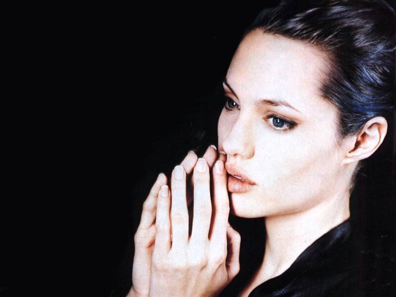 Woman with Hands on Face — Black, Dramatic, Photograph, Black Background