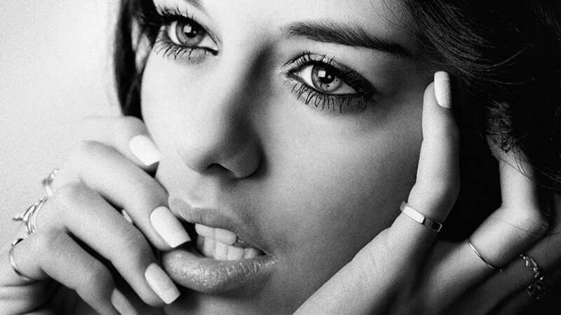 Woman with Hands on Face — Black, Dramatic, Photograph, Nails