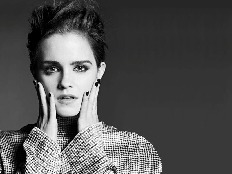 Woman with Hands on Face — Black, Dramatic, Photograph, Turtleneck