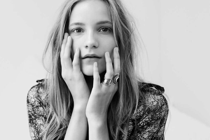 Woman with Hands on Face — Black, Neutral