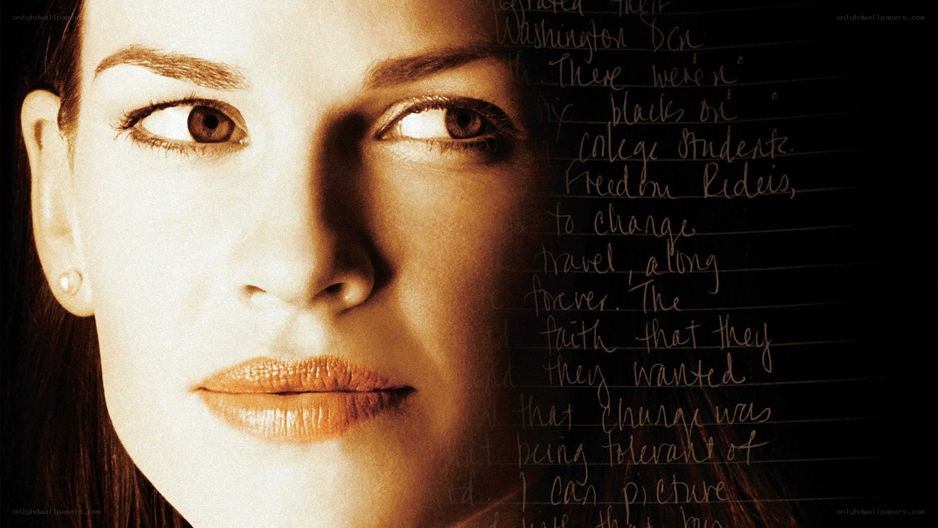 woman with handwritten text