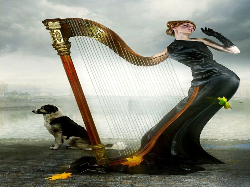 Woman with Harp