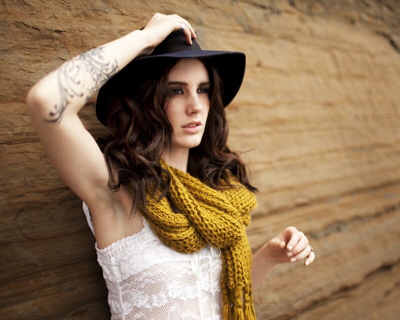 woman with hat and scarf