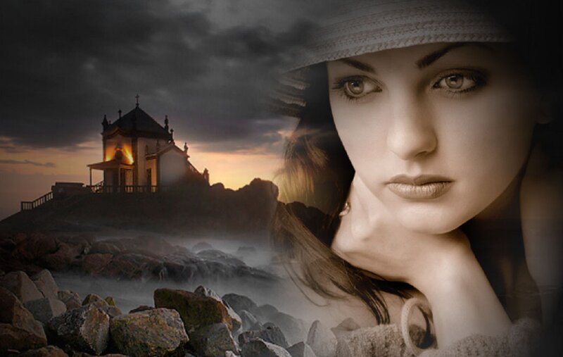 Woman with Hat on Coast
