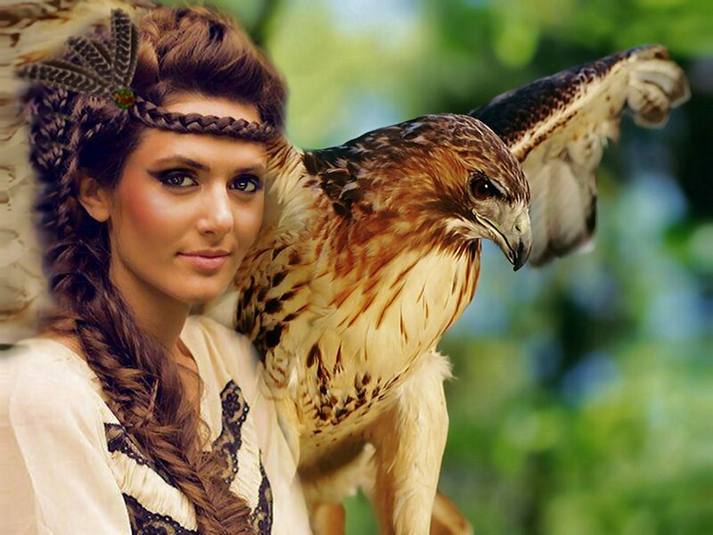 Woman with Hawk