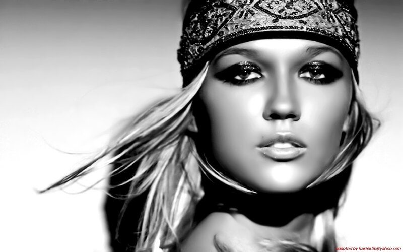 woman with headband and dramatic makeup
