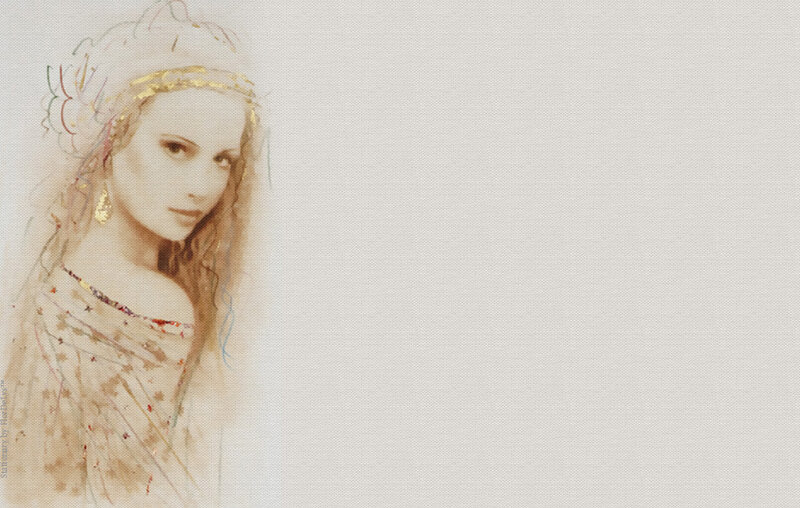 Woman with Headband — Beige