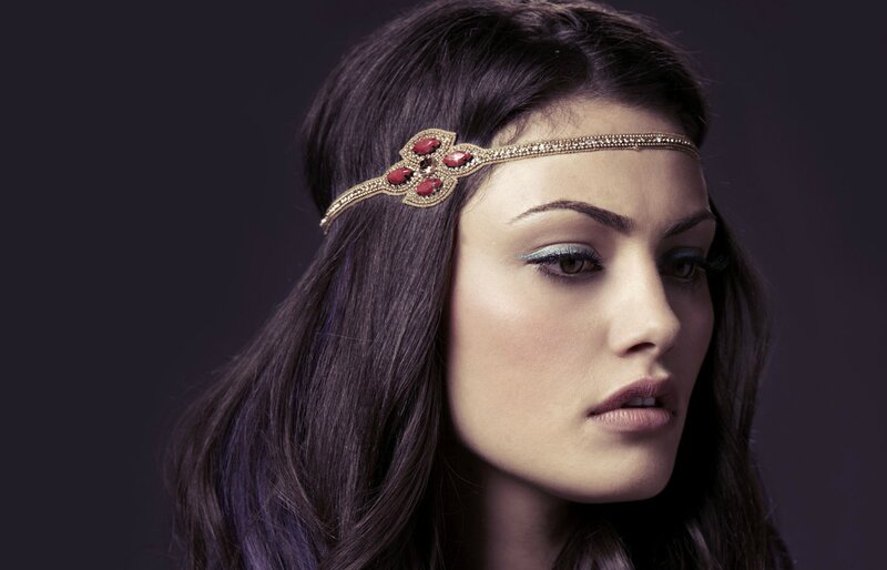 Woman with Headband — Black, Dramatic, Photograph, Makeup