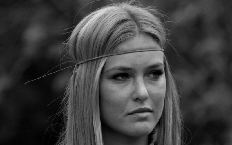 Woman with Headband — Black, Serious, Photograph, Hair