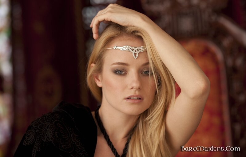 Woman with Headband — Gold, Dramatic