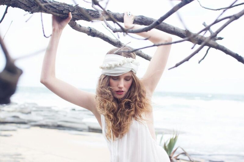 Woman with Headband on Beach