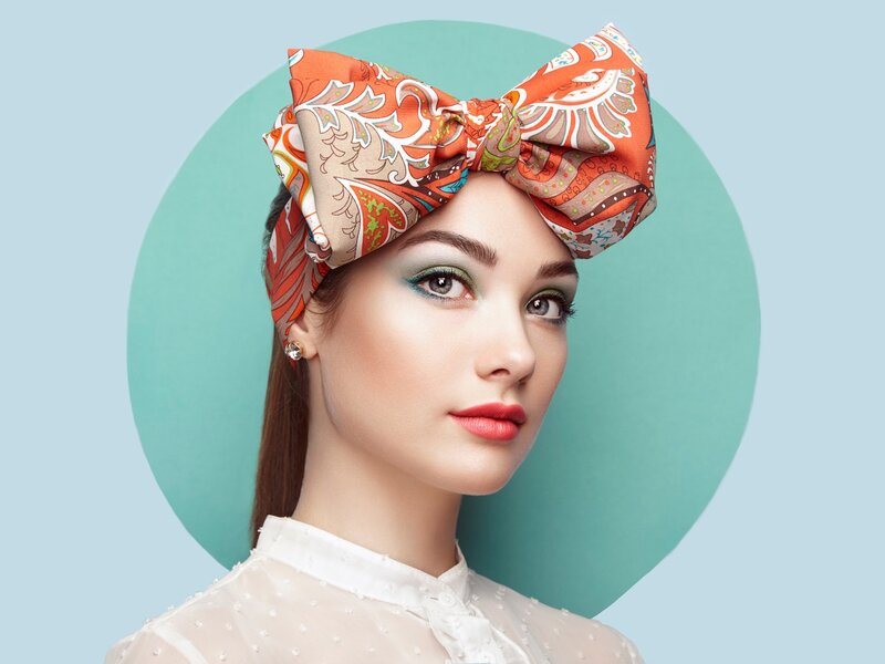 Woman with Headband — Orange