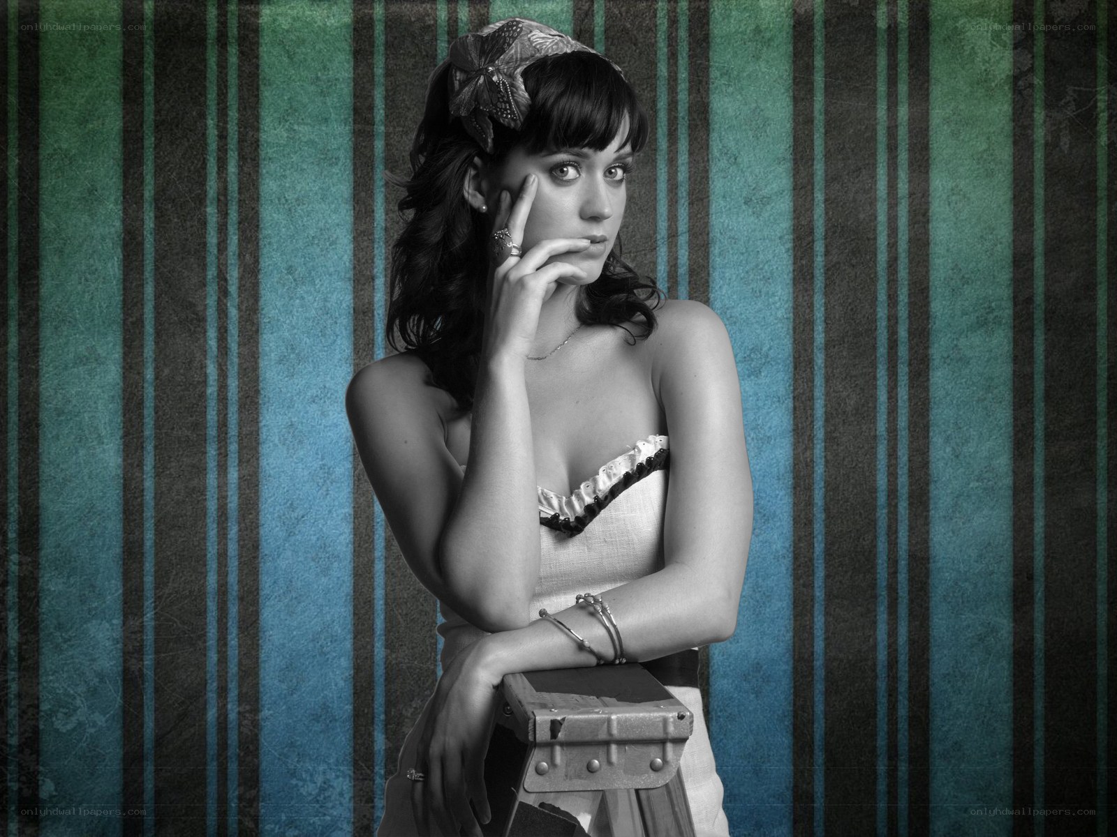 woman with headband posing