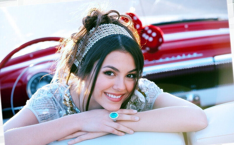 Woman with Headband — White, Cheerful