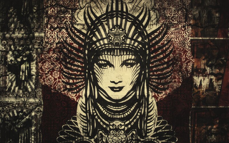 Woman with Headdress — Black