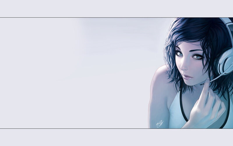 woman with headphones