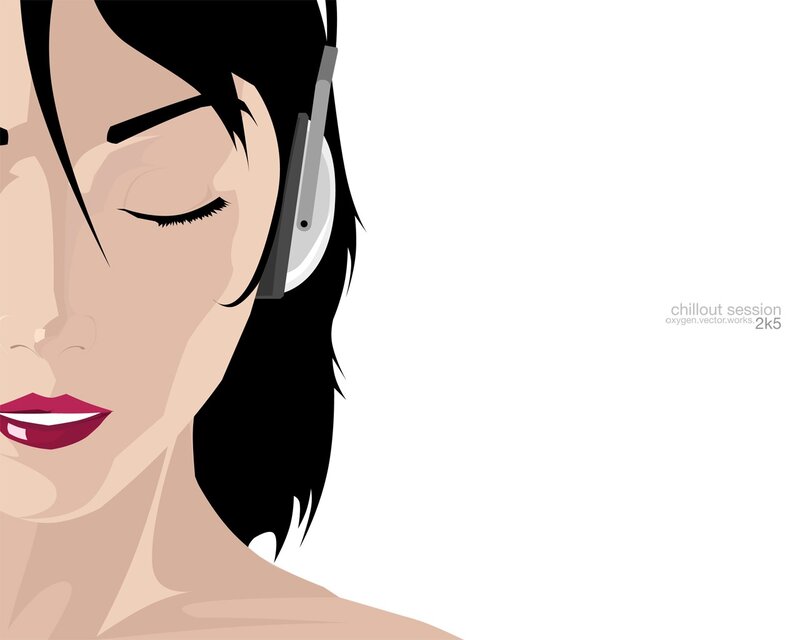woman with headphones