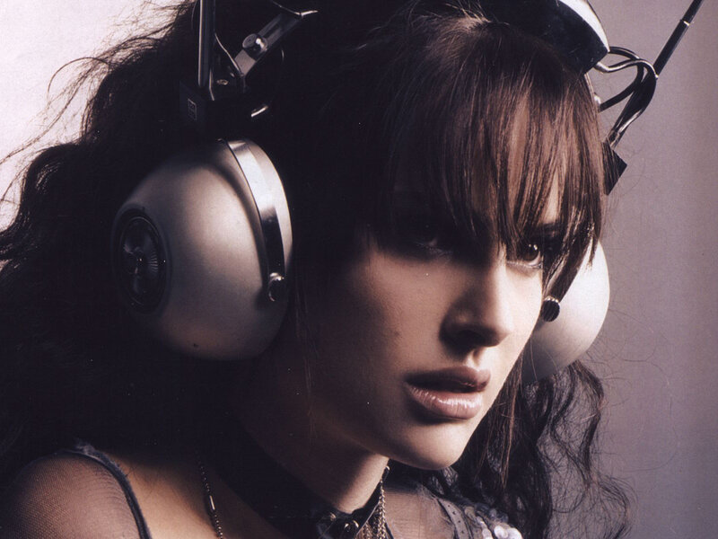 woman with headphones