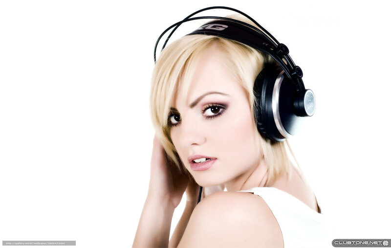 woman with headphones