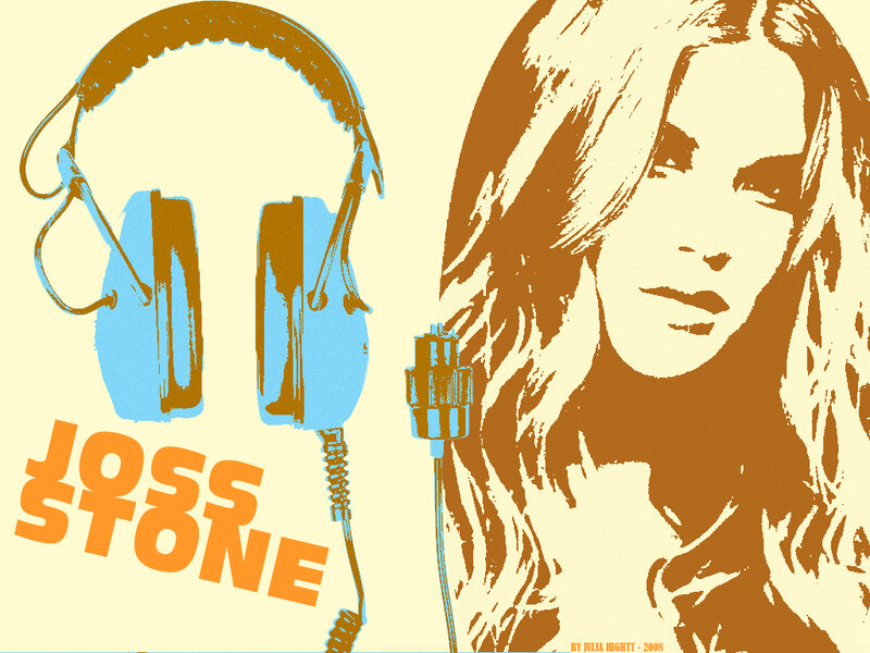Woman with Headphones — Brown, Stylized