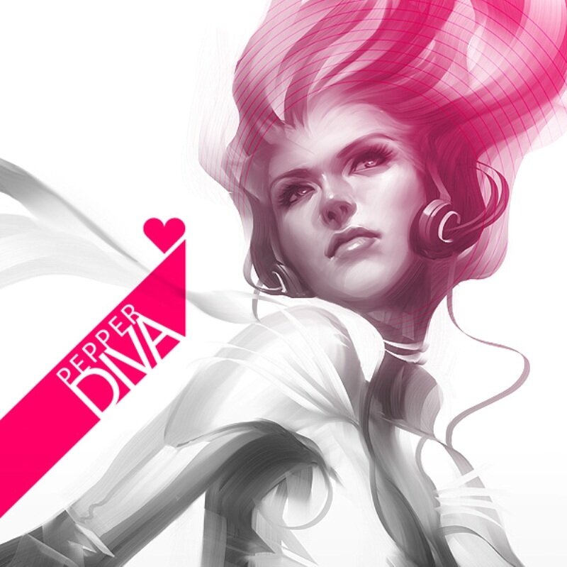 Woman with Headphones — Pink, Confident