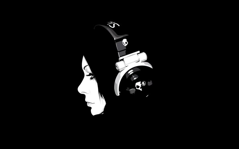 woman with headphones profile