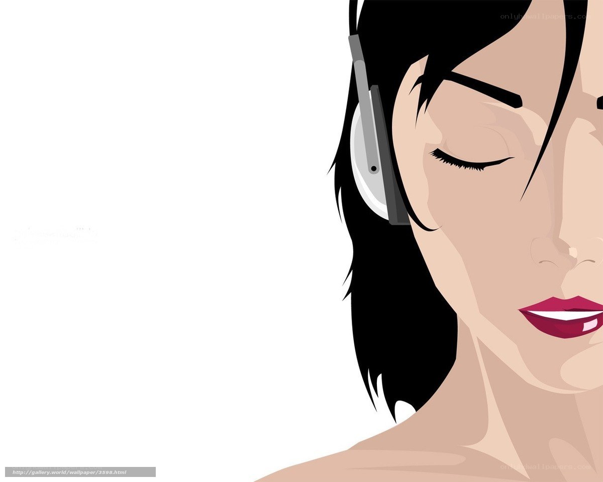 woman with headphones