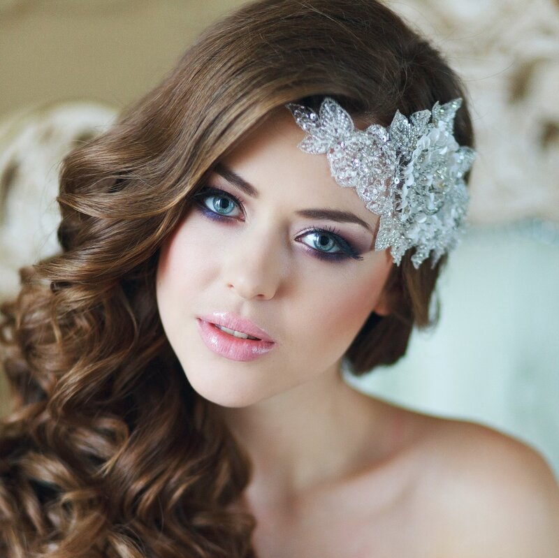 Woman with Headpiece — Brown, Elegant