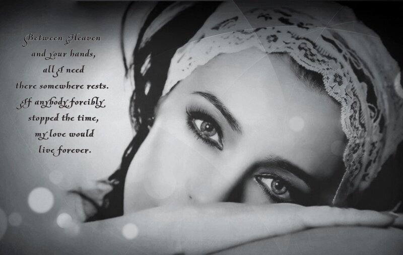 Woman with Headscarf — Black, Dramatic, Photograph, Text