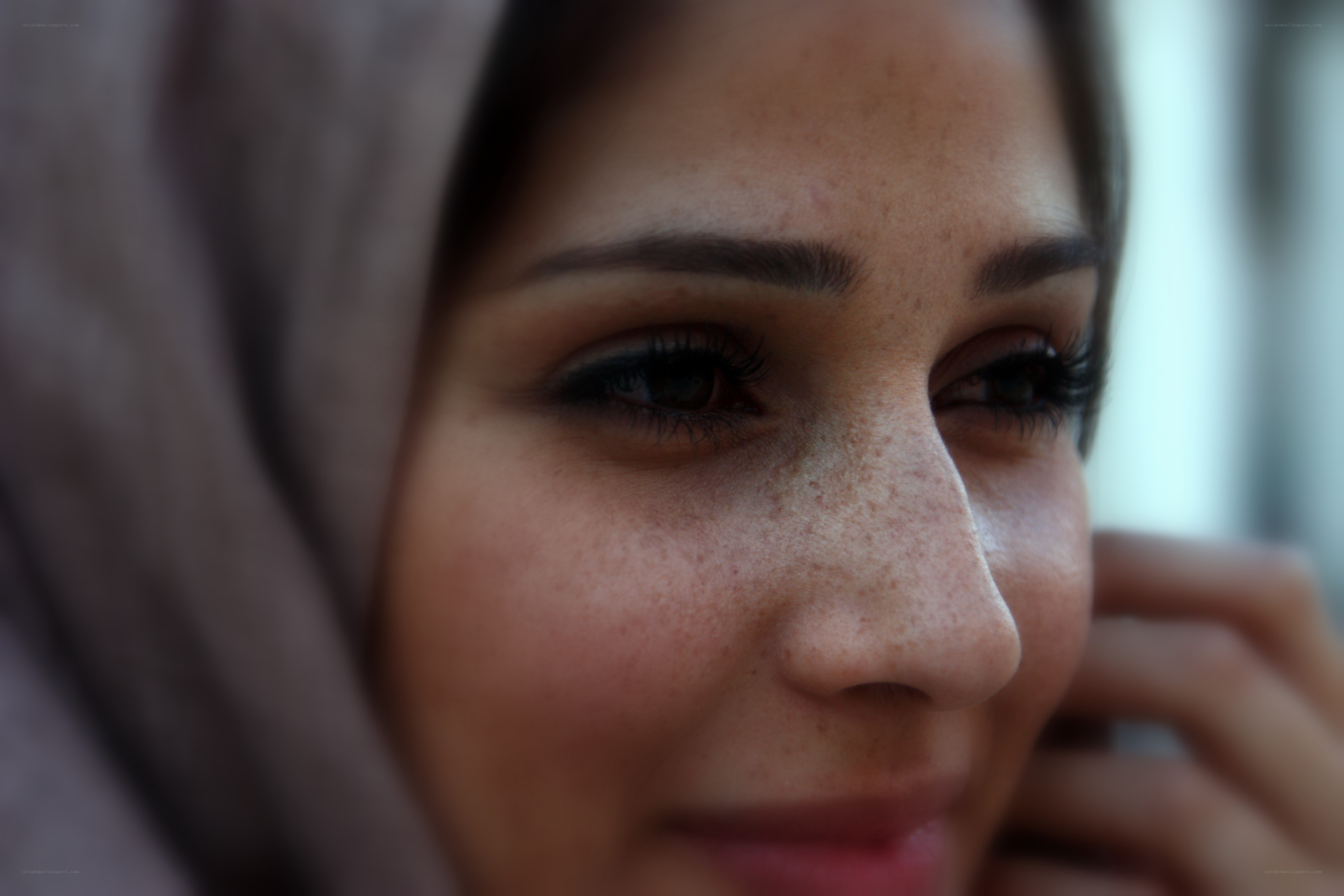 woman with headscarf close-up