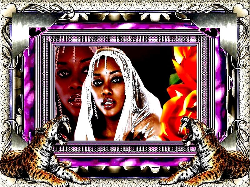Woman with Headscarf — Purple
