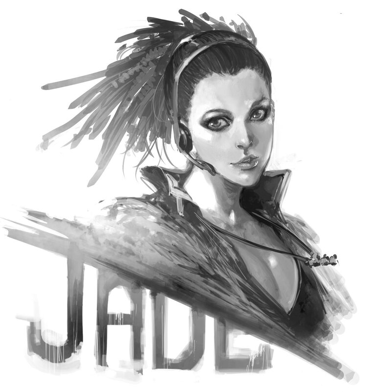 Woman with Headset — Black