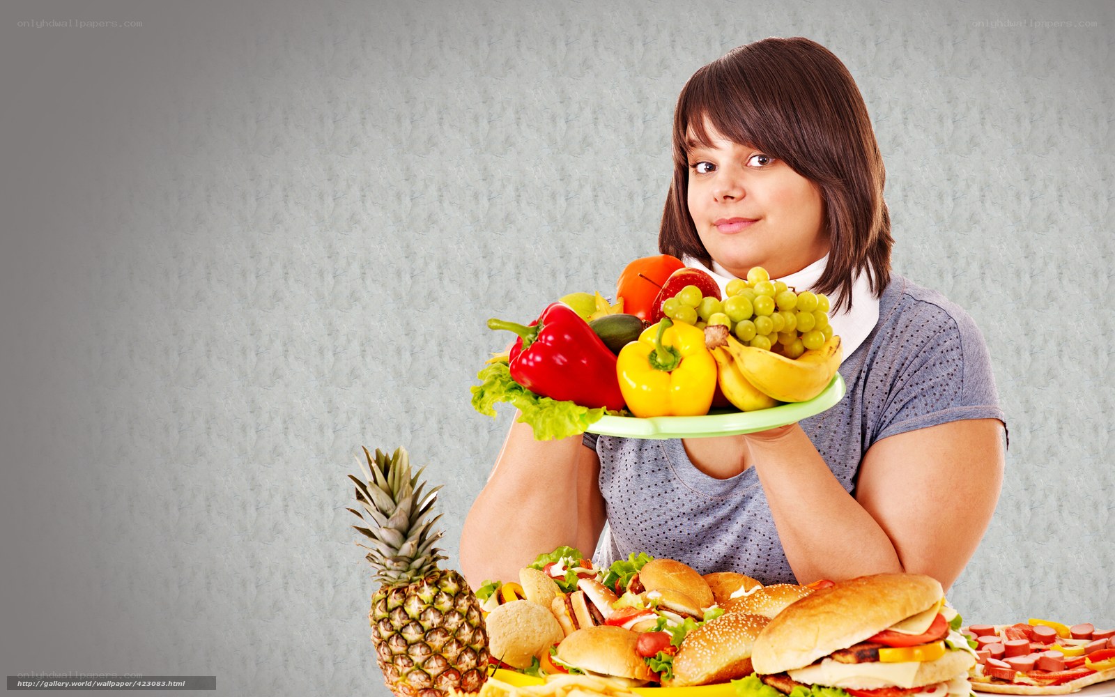 woman with healthy food