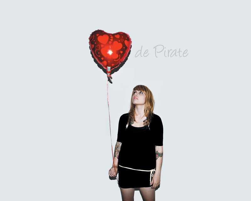 woman with heart balloon