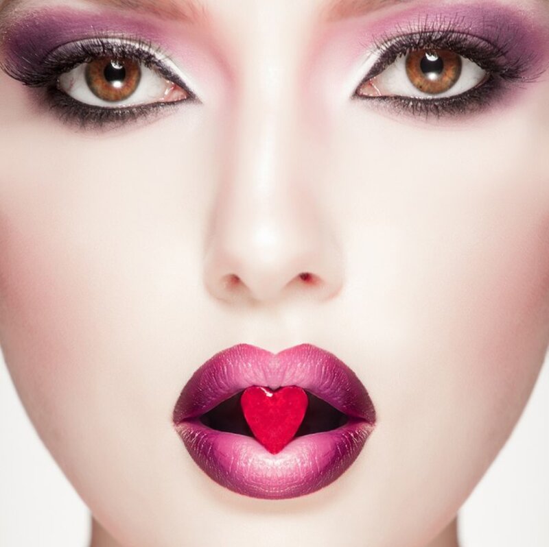 Woman with Heart Candy