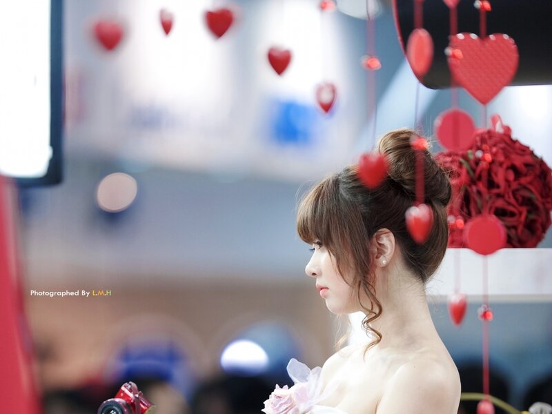 Woman with Heart Decorations