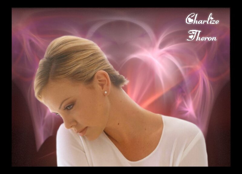 woman with heart energy background