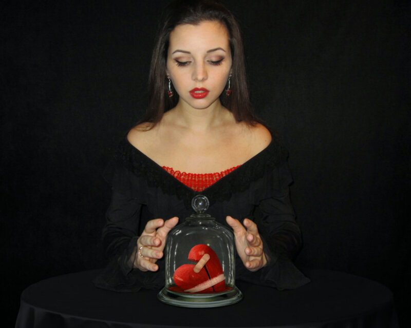 Woman with Heart in Jar