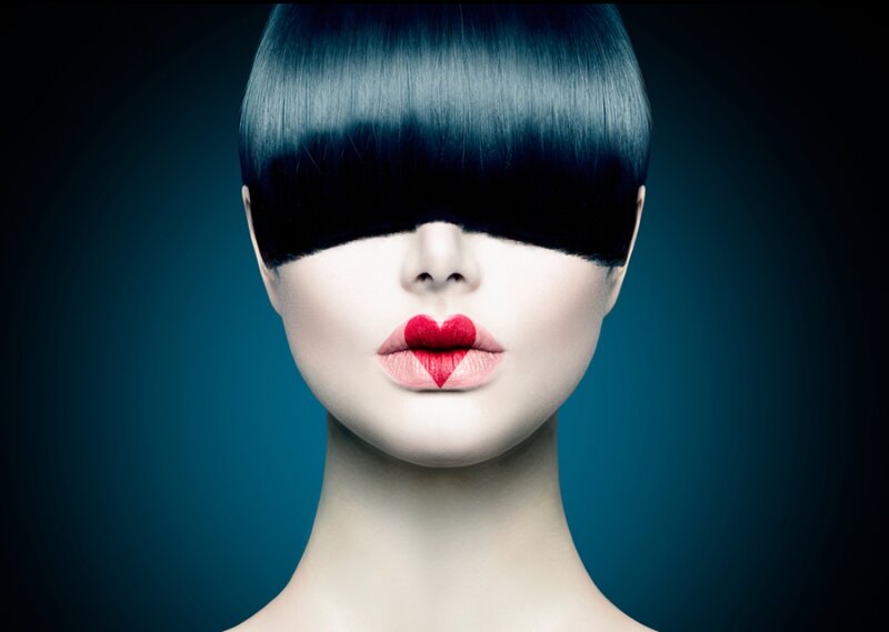 Woman with Heart-shaped Lips