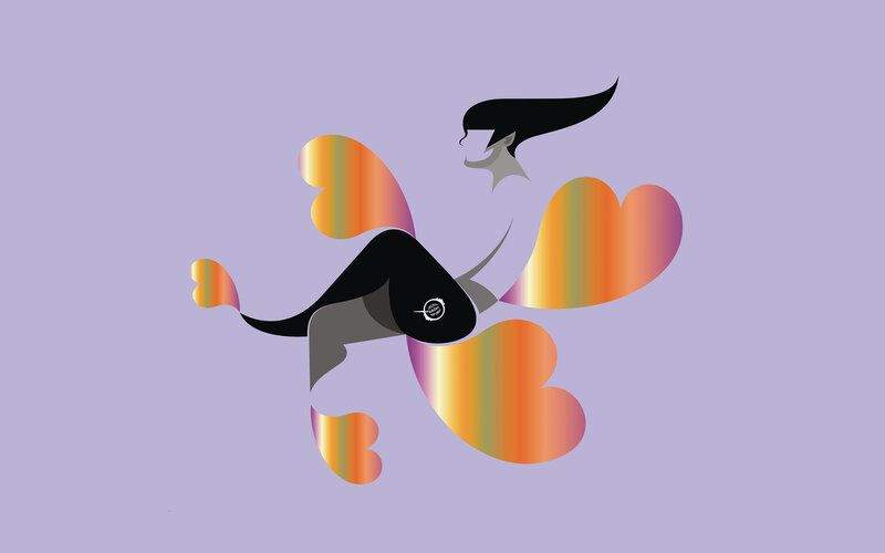 Woman with Heart-shaped Wings