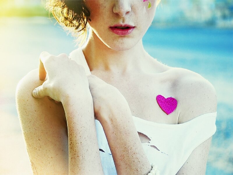 Woman with Heart Tattoo — Pink