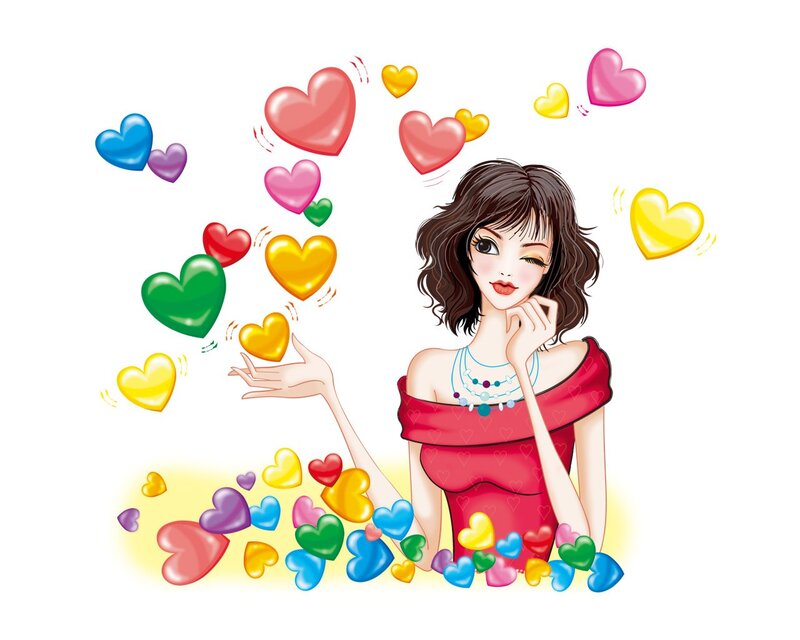 Woman with Hearts