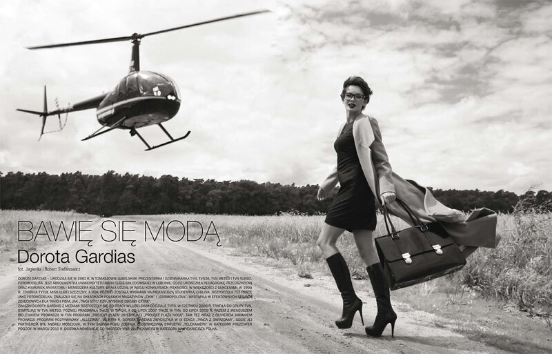 Woman with helicopter in field