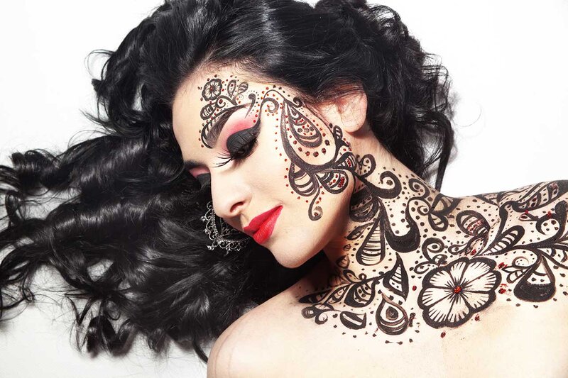 Woman with Henna Art