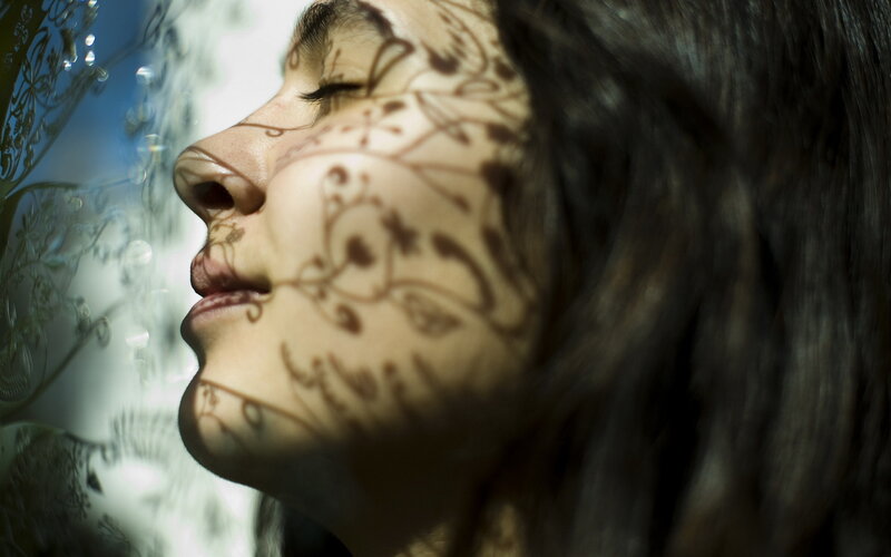Woman with Henna Design