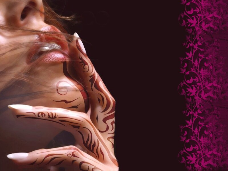 woman with henna tattoos
